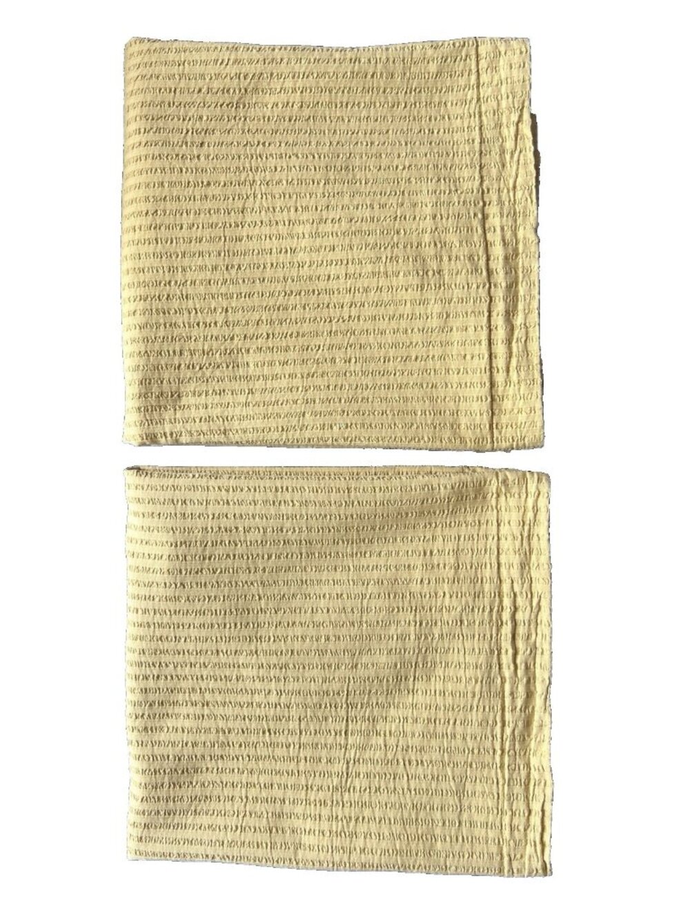Brooklinen King Pillow Shams Seersucker Mustard Yellow Gold 100% Cotton Portugal